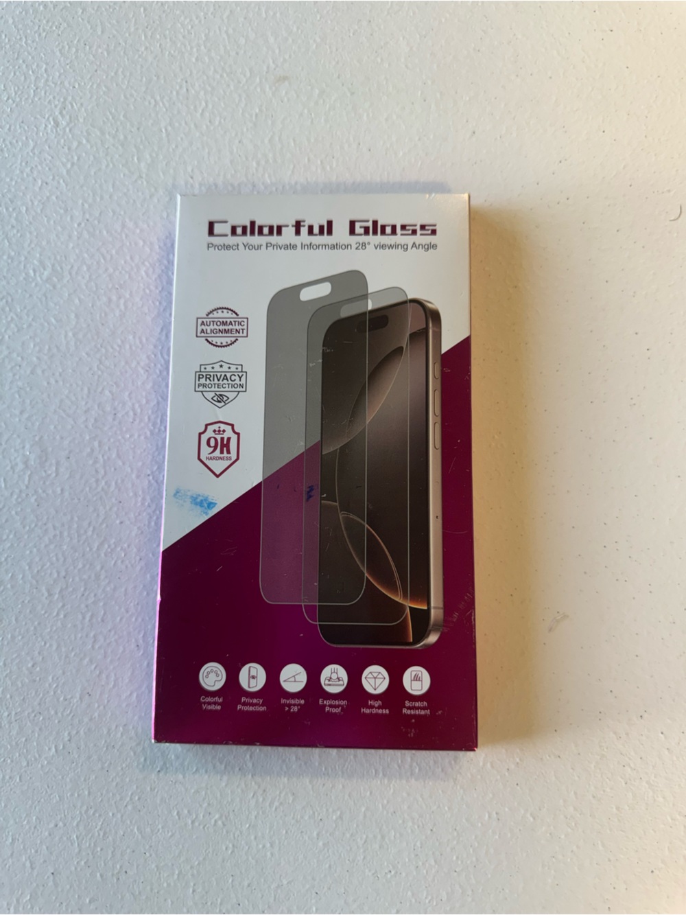 Screen Protector Tempered Glass for Smartphone - Pink